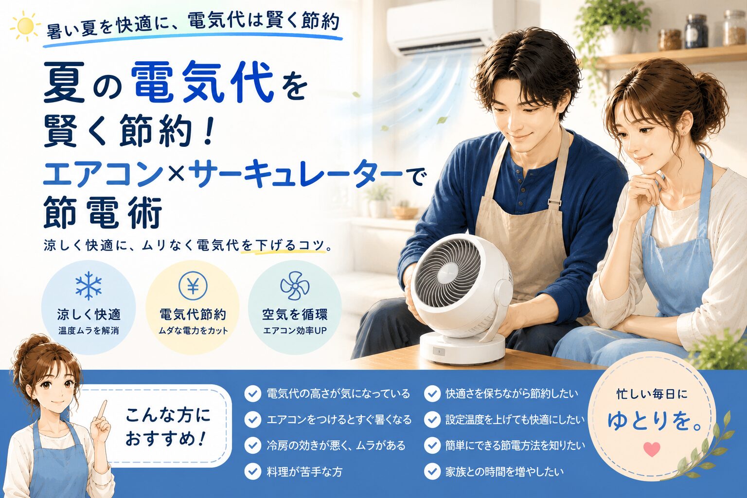 エアコン×サーキュレーターで節電術のアイキャッチ画像