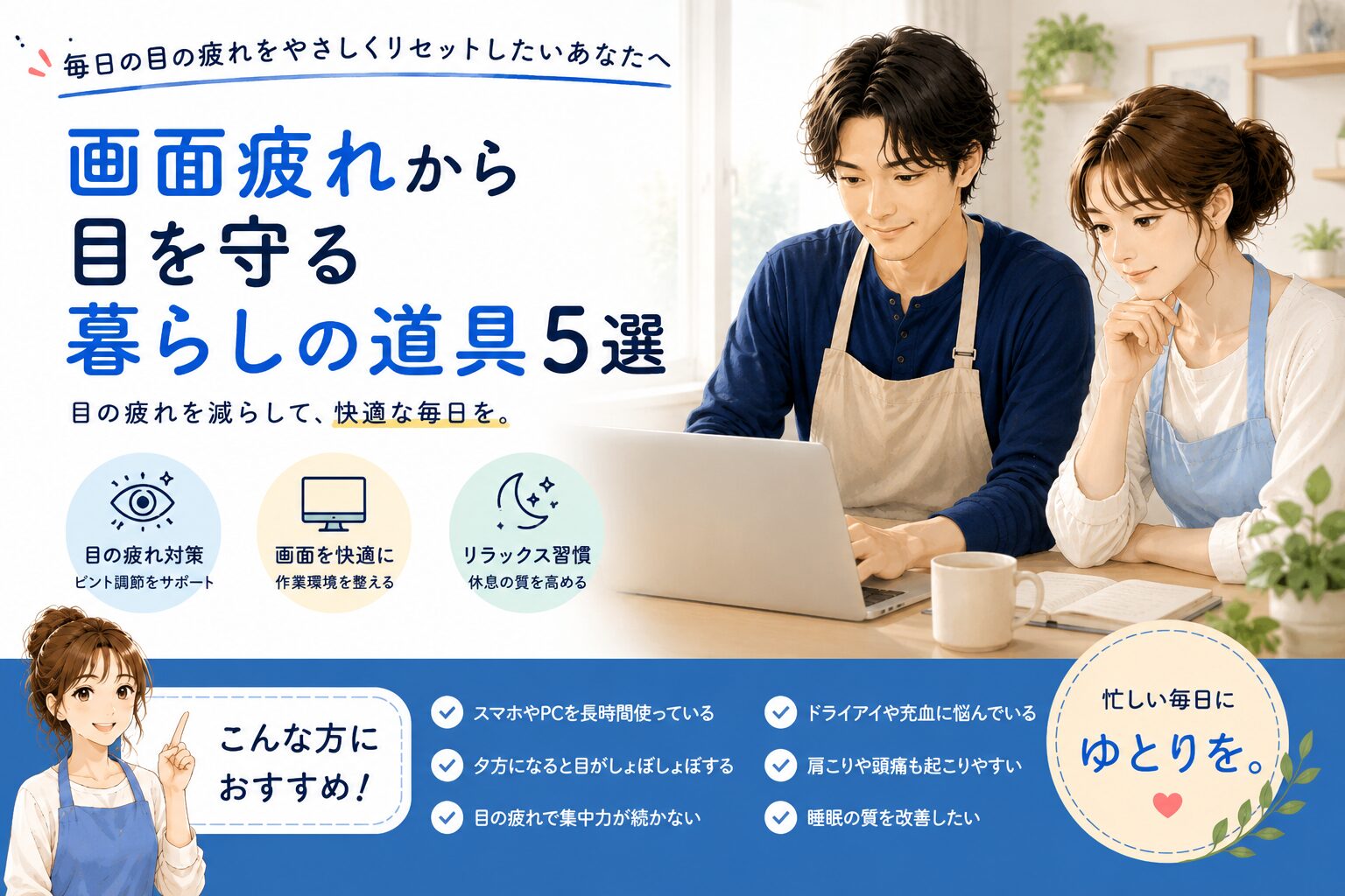 画面疲れから目を守る暮らしの道具5選のアイキャッチ画像